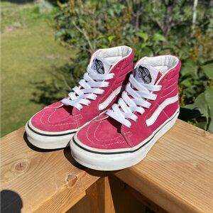 Dark Red/Pink Kids Sk8-Hi Top Vans